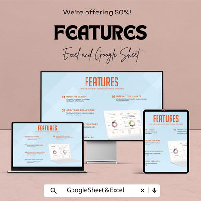 Finance Sheet | Personal and Business Budget Tracker | Excel and Google Sheet Template with Income & Expense Categories