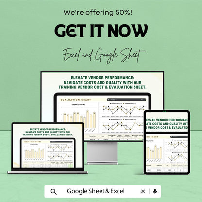 Training Vendor Cost & Evaluation Sheet HR Template | Excel and Google Sheets | Training Budget and Vendor Review Tracker