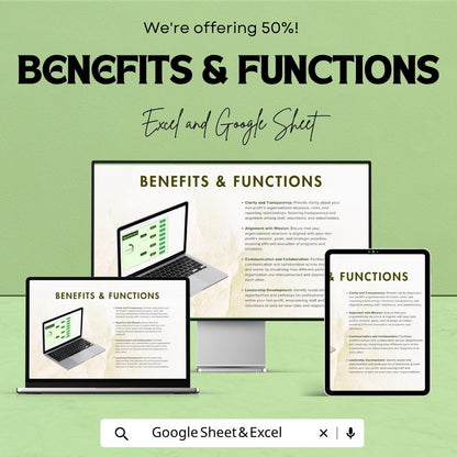 Non-Profit Organizational Chart Template | NGO Org Chart Excel | Nonprofit Structure Chart | Board & Staff Hierarchy | Google Sheets