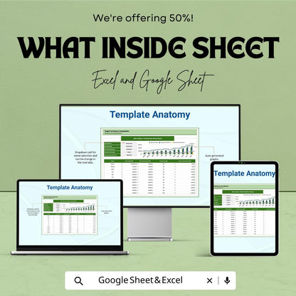 Sales Target vs Achievement Bonus Payout Template | Sales Performance Tracker | Incentive Calculator | Commission Template