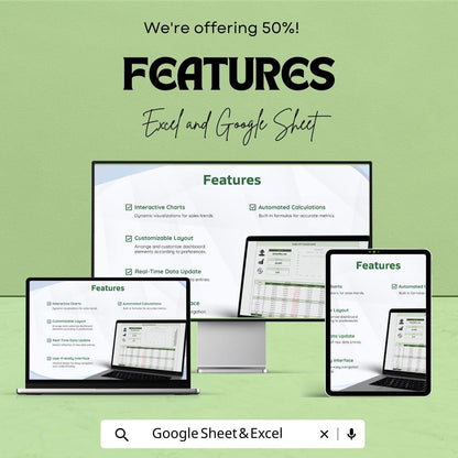 Sales KPI Dashboard Template | Track Performance, Sales Data, and Key Metrics | Excel & Google Sheet | Business Growth Tracker