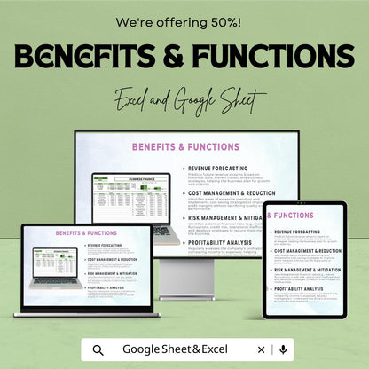 Business Finance Template | Financial Planner | Income and Expense Tracker | Cash Flow & Budgeting Spreadsheet | Business Accounting Tool