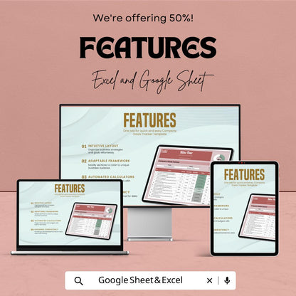 Company Goals Tracker Template | Business Goal Planner | Excel & Google Sheets Tracker | KPI Tracker | Project Management Spreadsheet |