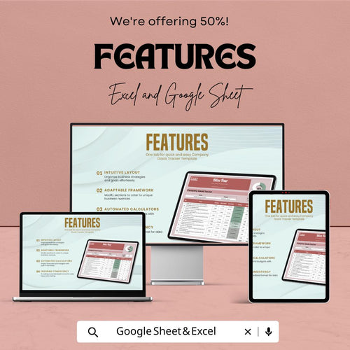 Company Goals Tracker Template | Business Goal Planner | Excel & Google Sheets Tracker | KPI Tracker | Project Management Spreadsheet |