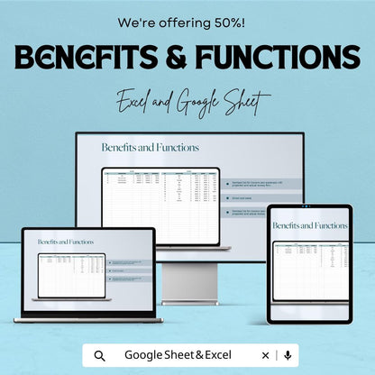 Budget Spreadsheet - Excel  and Google Sheets Template, Personal Finance Tracker, Expense & Income Budget Planner, Instant Download