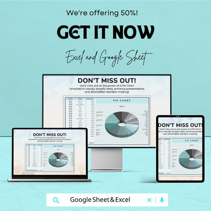Pie Chart Template | Excel & Google Sheets | Sales Data Analysis Chart | Visualize Data with Pie Graph | Monthly Sales Tracking Tool
