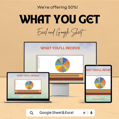 Personality Pie Chart Sheet | Editable Excel and Google Sheets Template | MBTI Personality Types Chart | Business & Personal Use