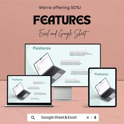 School Planner Template Excel and Google Sheets | Student Planner Spreadsheet | Weekly Class Schedule & Assignment Tracker |
