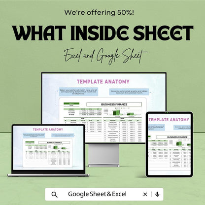 Business Finance Template | Financial Planner | Income and Expense Tracker | Cash Flow & Budgeting Spreadsheet | Business Accounting Tool