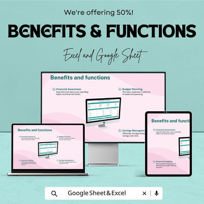 Simple Personal Budget Template Excel | Monthly Budget Planner Google Sheets | Expense Tracker Spreadsheet | Income Expense Budget Sheet |