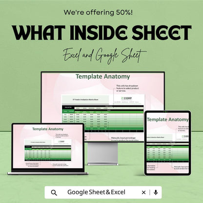 IT Vendor Evaluation Matrix Template | Vendor Comparison Spreadsheet | Supplier Evaluation Tool | Procurement Decision Matrix |