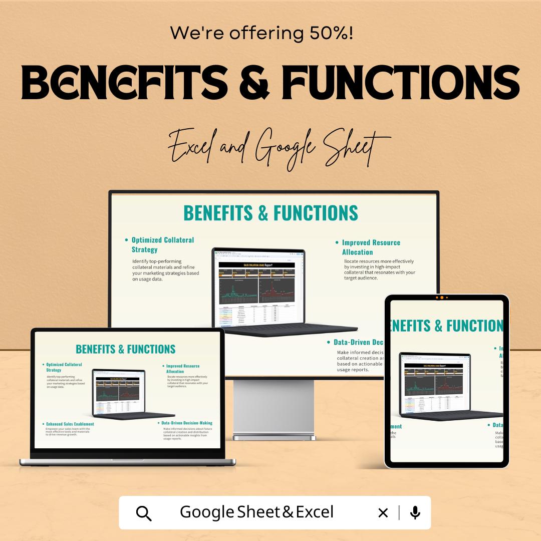 Sales Collateral Usage Report Template | Marketing Material Tracking Tool | Usage Analysis and ROI Report
