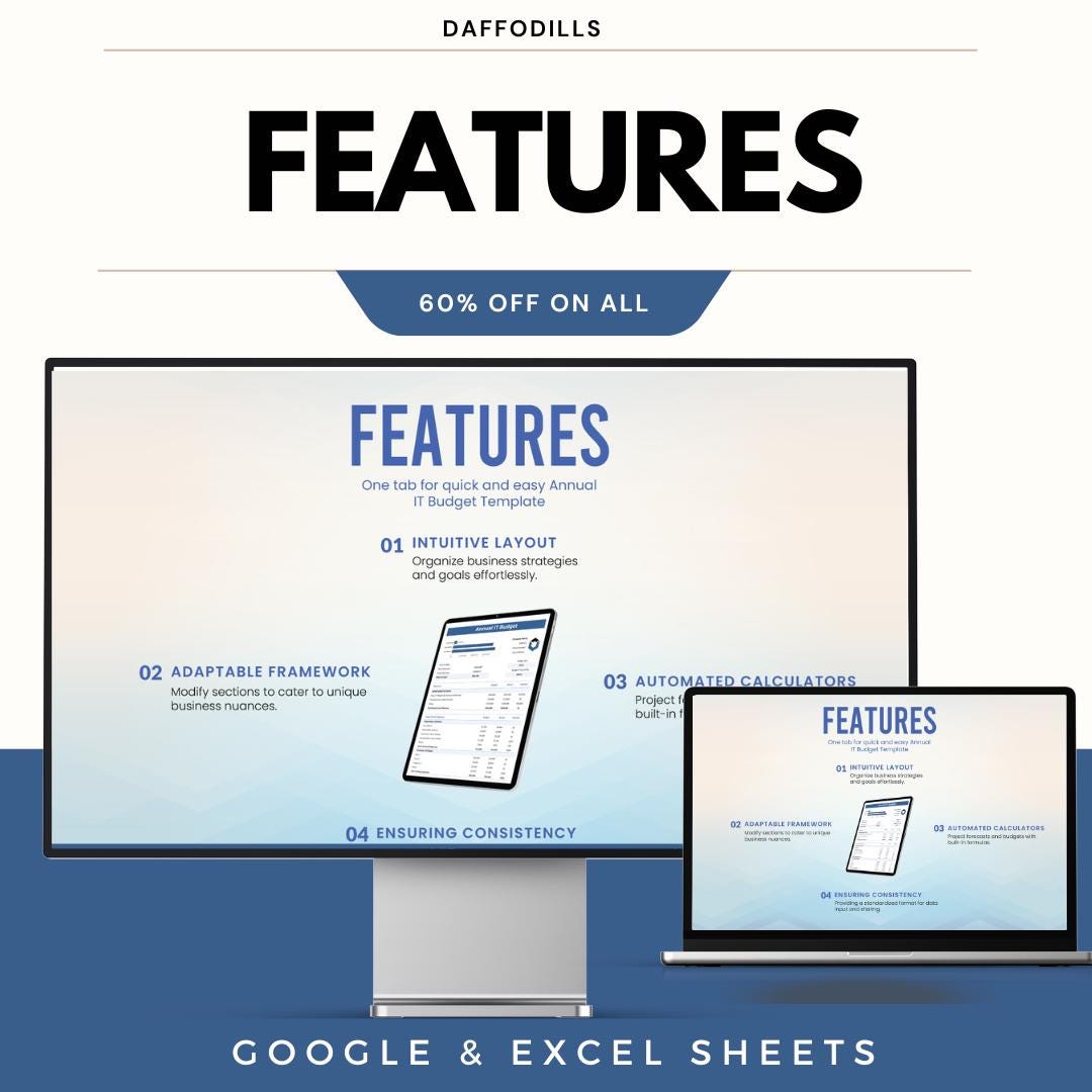 Annual IT Budget Template | IT Budget Spreadsheet | Tech Budget Planner | Google Sheets IT Budget | Excel it Budget Tool