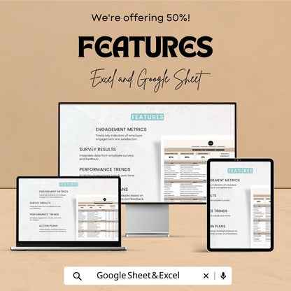 Operations Staff Engagement Scorecard Template, Employee Engagement Tracker, HR Performance Scorecard, Team Satisfaction Metrics