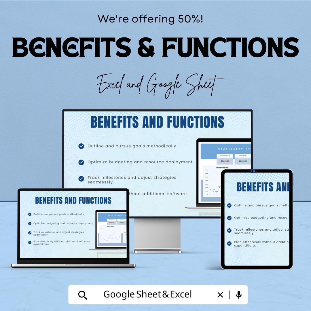 Stationery Inventory Sheet - Excel & Google Sheets Template - Track Stock, Sales, and Profits for Your Stationery Business