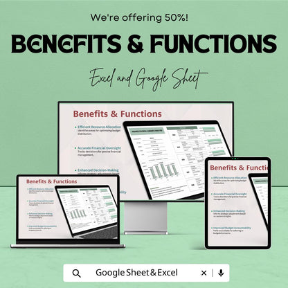 Finance Payroll Variance Analysis Template | Budget vs Actual Payroll Tracker | Excel & Google Sheets Financial Analysis