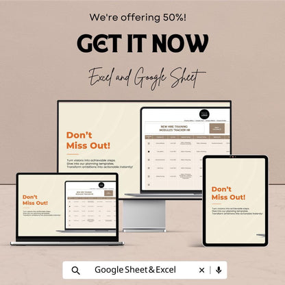 New Hire Training Modules Tracker HR Template | Employee Onboarding Checklist | Training Log Spreadsheet | Excel & Google Sheets