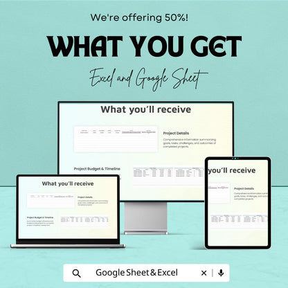Project Completion Report Sheet | Excel & Google Sheets Template | Track Project Milestones, Budget, and Completion Status |