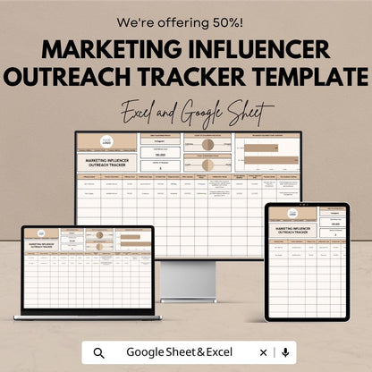 Marketing Influencer Outreach Tracker Template | Influencer Management Tool | Campaign Tracker | Influencer Collaboration Log