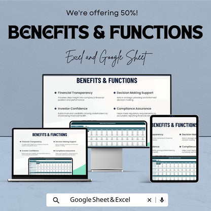 Balance Sheet & Income Statement Template | Excel and Google Sheets | Financial Statement Template | Business Accounting Spreadsheet