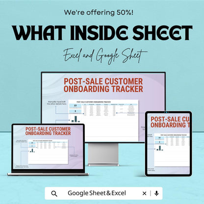 Post-Sale Customer Onboarding Tracker Template | Excel & Google Sheets | Client Onboarding Spreadsheet | Customer Success Tool
