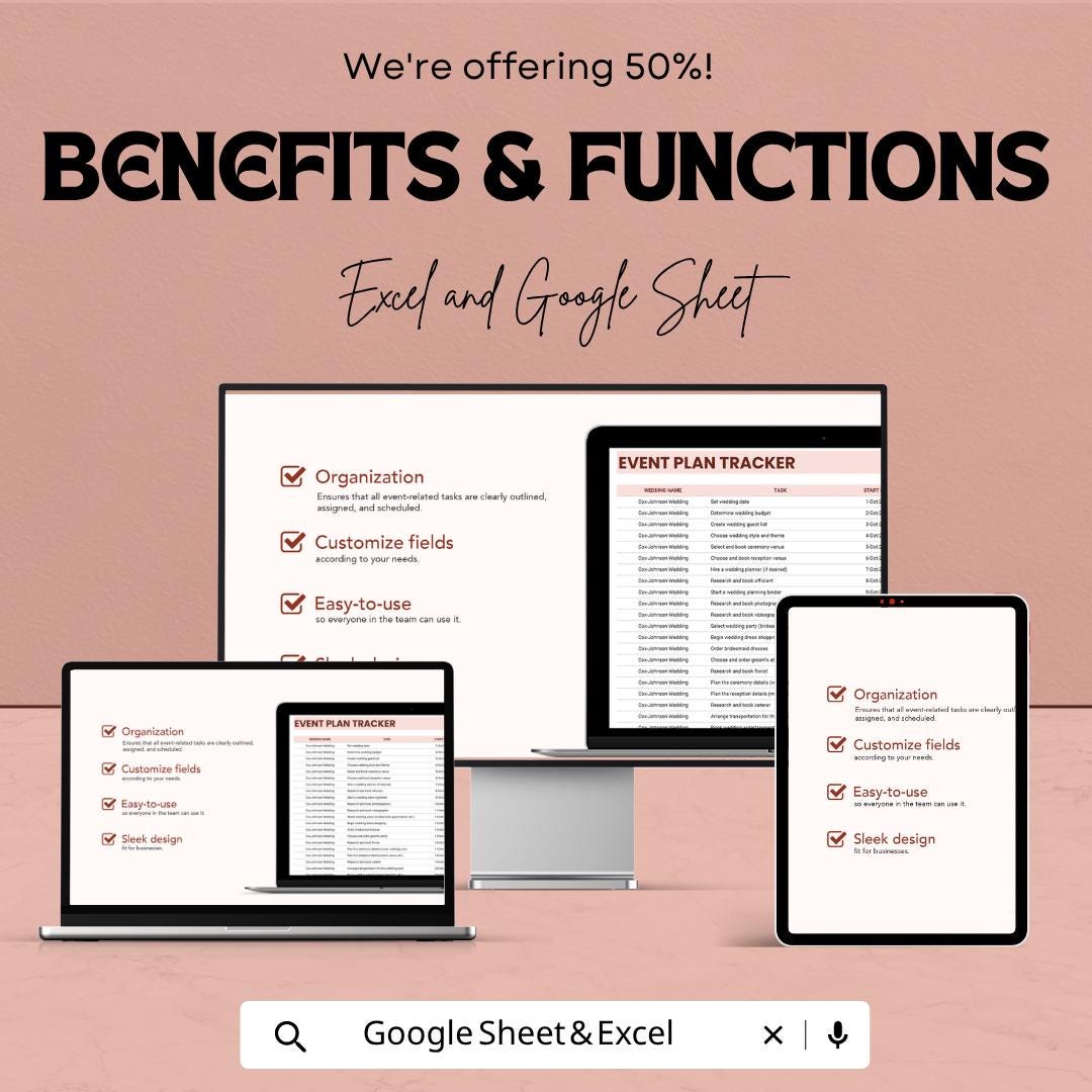 Wedding Planning Template  | Wedding Planner Google Sheets | Wedding Checklist & Timeline | Bridal Organizer