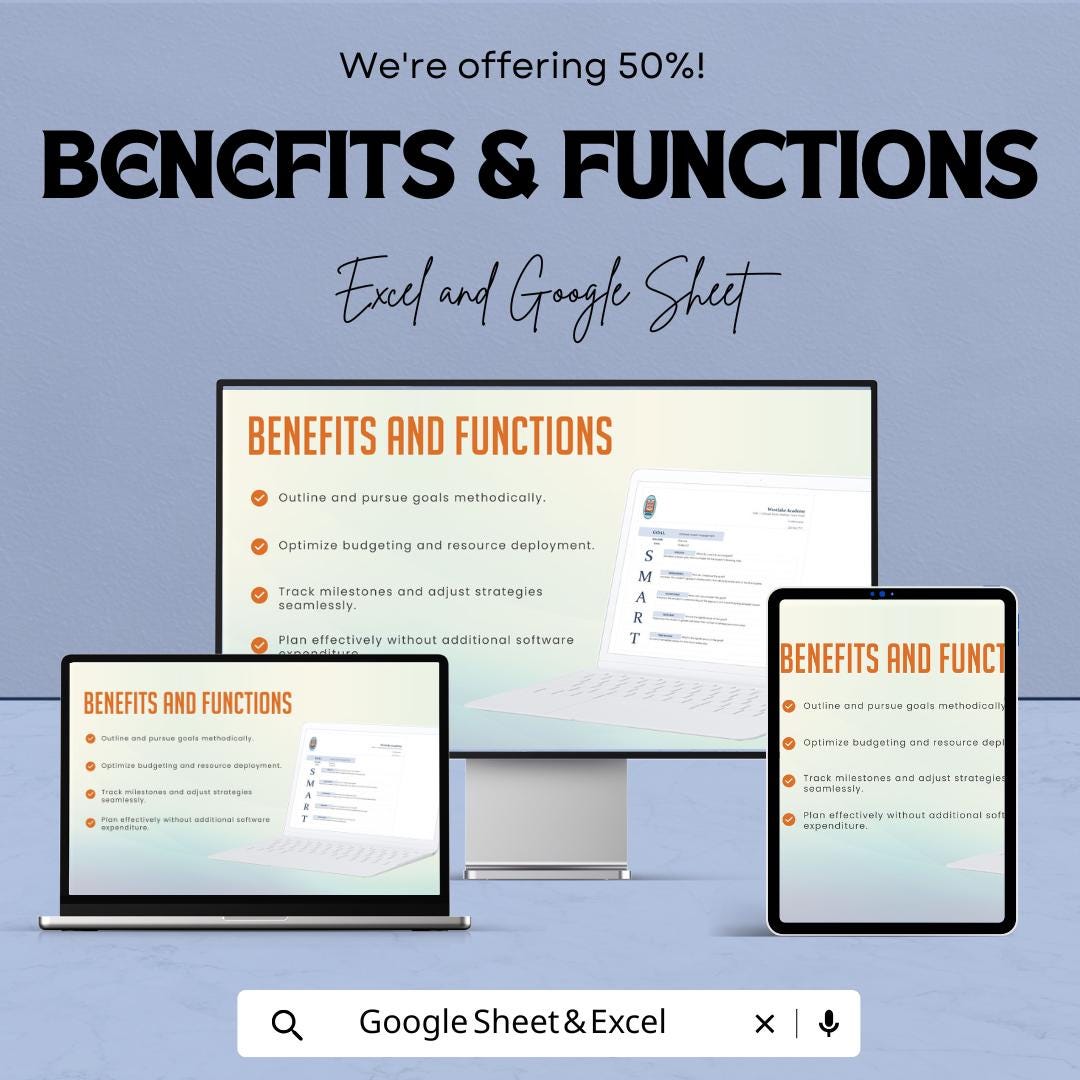Smart Goals Template for Middle School Students | Goal Setting Worksheet | Academic Planner | Student Progress Tracker