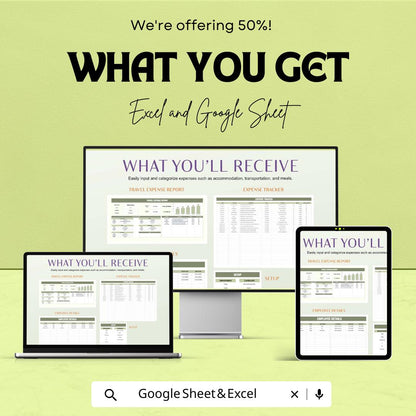 Travel Expense Report Sheet | Excel & Google Sheet | Business Travel Tracker | Expense Management | Travel Budget Template