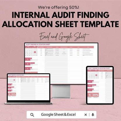 Internal Audit Finding Tracker Template | Audit Finding Allocation Sheet | Compliance Audit Log | Risk & Issue Tracker