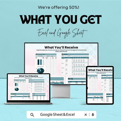 Weekly Budget Sheet | Editable Budget Planner Template | Google Sheet & Excel | Expense Tracker | Financial Planner | Money Tracker