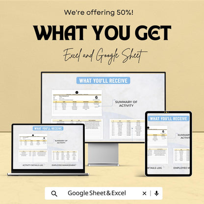 Employee Wellness Activity Log Template | Excel & Google Sheets | Workplace Wellness Tracker | Employee Engagement Spreadsheet