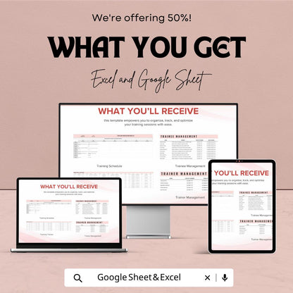 Training Schedule Template | Training Planner Excel | Employee Training Tracker Google Sheets | Training Management Template