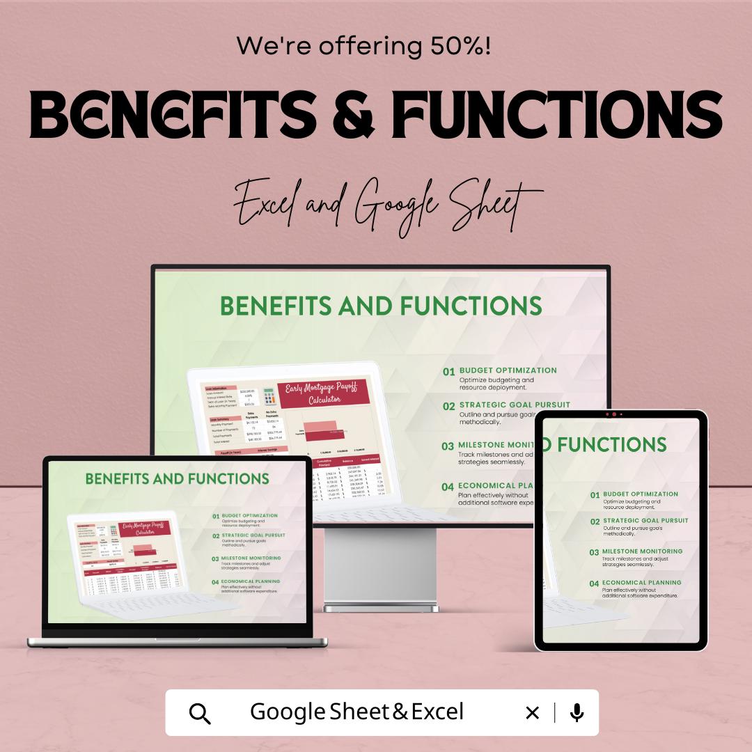 Early Mortgage Payoff Calculator | Excel & Google Sheets Mortgage Tracker | Extra Payment Calculator | Home Loan Amortization Planner