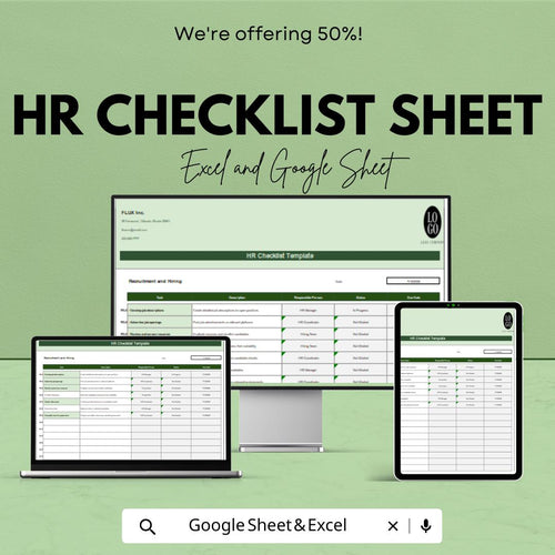 HR Checklist Template for Human Resources Management - Excel & Google Sheet