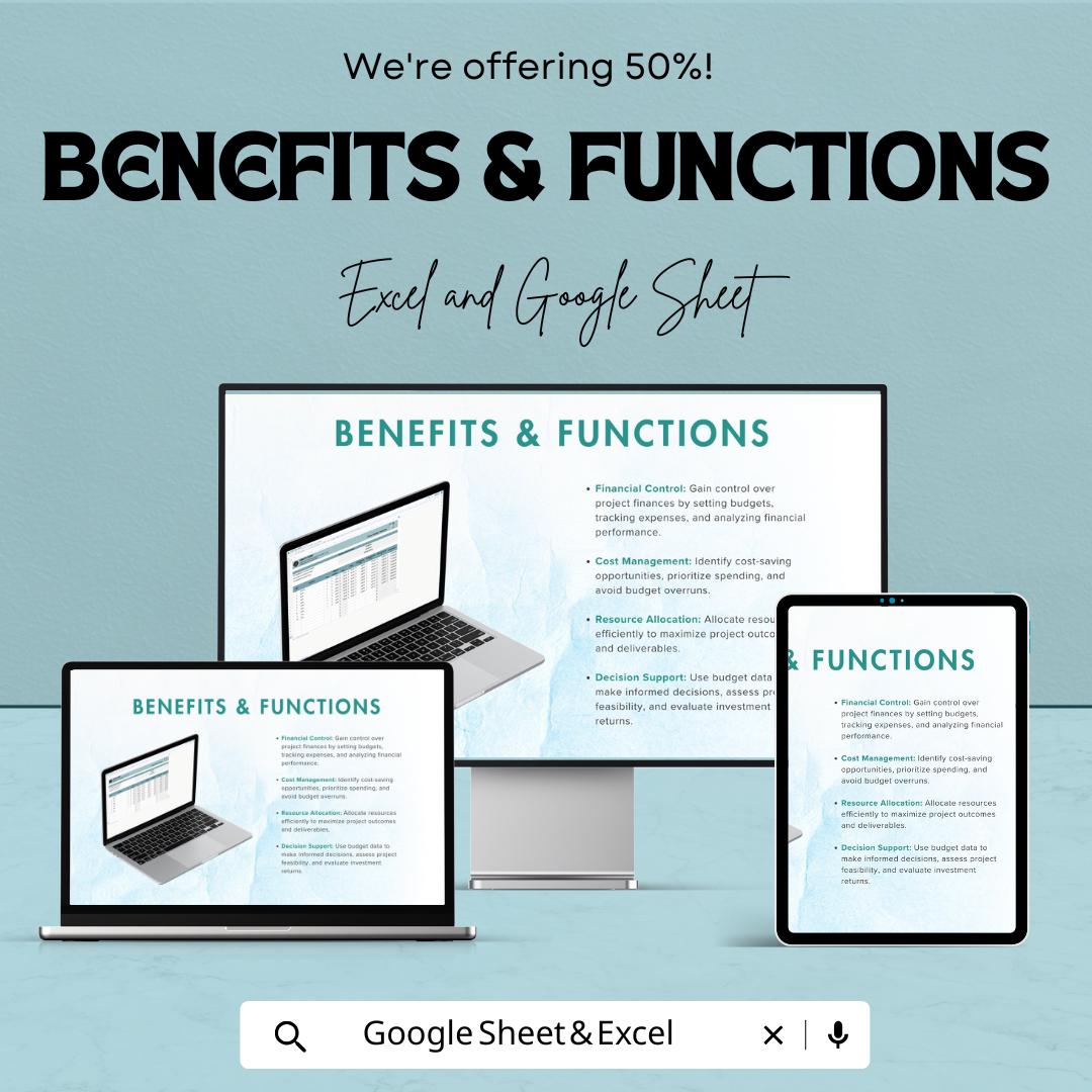 Project Budget Template | Project Cost Tracker | Budget Planner Spreadsheet | Excel & Google Sheets | Project Expense Management