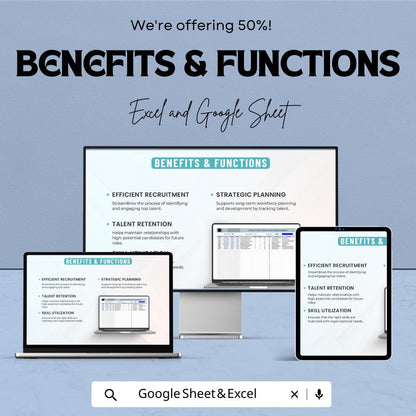 Operations Talent Pool Management Template | Excel and Google Sheets | Recruitment Tracking & Workforce Planning Tool