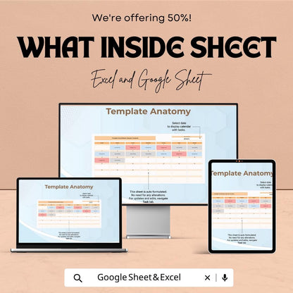 Social Media Content Calendar Template | Social Media Planner Spreadsheet | Content Scheduling Sheet | Marketing Planner
