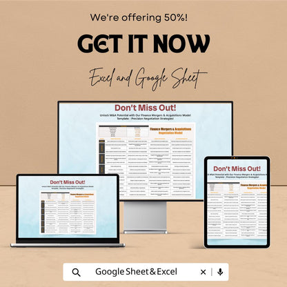 Finance Mergers & Acquisitions Negotiation Model Template | MandA Negotiation Framework | Deal Strategy Template | Corporate Finance Tool