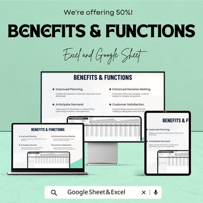 Customer Forecast Template, Sales Forecast Spreadsheet, Customer Tracking Sheet,  Business Forecast Tool, Revenue Planner
