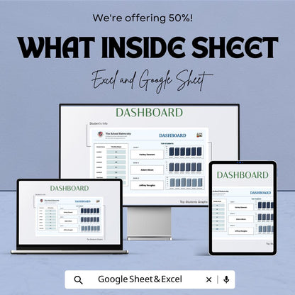 Gradebook Template | Excel and Google Sheets | Teacher Grade Tracker | Student Progress Dashboard | Editable Classroom Spreadsheet
