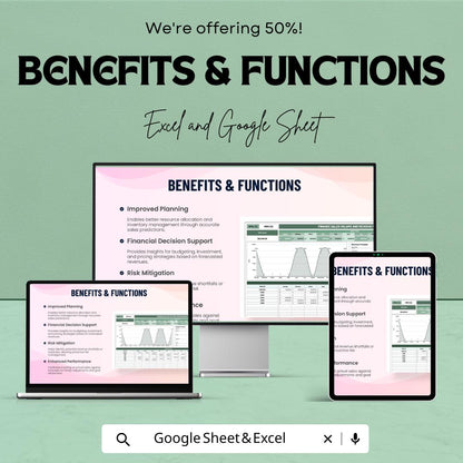 Finance Sales Volume and Revenue Forecasting Template - Google Sheets - Business Forecasting & Financial Planning - Accurate Sales
