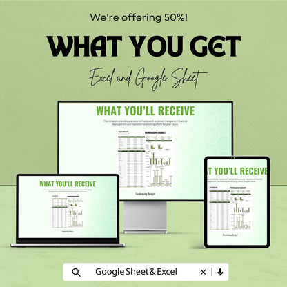 Fundraising Budget Template | Excel & Google Sheets | Nonprofit Budget Planner | Donation and Expense Tracker