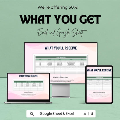 Finance Sales Volume and Revenue Forecasting Template - Google Sheets - Business Forecasting & Financial Planning - Accurate Sales