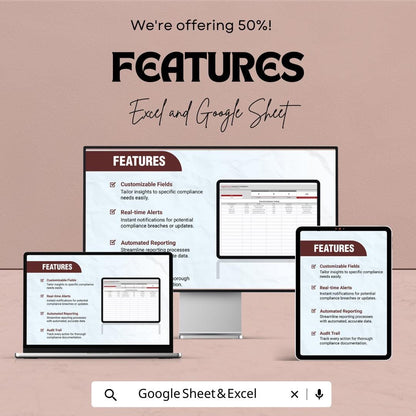 Financial Compliance Tracking Template | Excel and Google Sheets | Compliance Log, Audit Tracker, Risk Management, Finance Spreadsheet