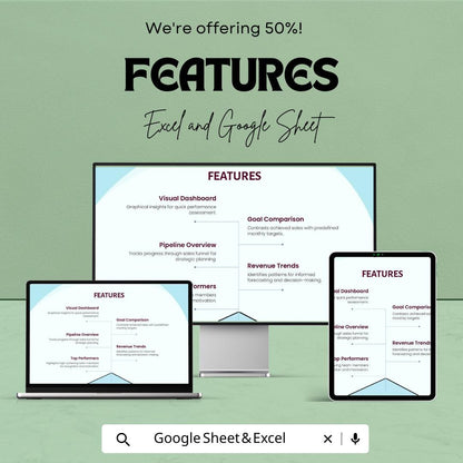 Sales Monthly Quote Analysis Template | Sales Tracker Dashboard | Quote Management | Monthly Report Sheet for Business