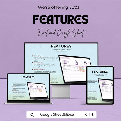 Tracker Planner Template | Project Management CRM | Task Tracker Dashboard | Excel & Google Sheets | Productivity and Team Organizer |