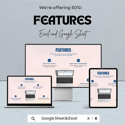 Marketing Affiliate Commission Tracker | Excel & Google Sheet | Sales Commission Log | Digital Template for Affiliate Managers