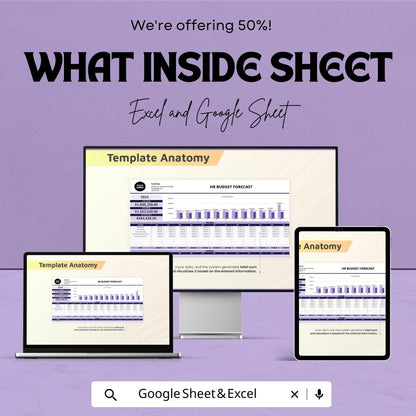HR Budget Forecast Template | Excel & Google Sheets | HR Cost Planning, Workforce Budget, Salary Forecast, Business Finance Tool
