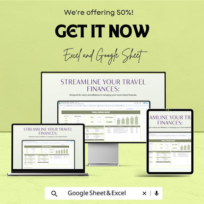 Travel Expense Report Sheet | Excel & Google Sheet | Business Travel Tracker | Expense Management | Travel Budget Template