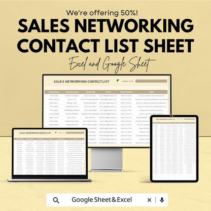 Sales Contact List & CRM Tracker | Excel & Sheets